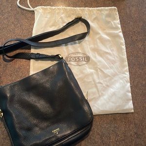 Fossil black crossbody leather bag
